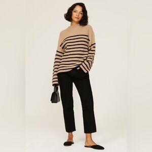 Rails Claudia camel ebony stripe sweater size S